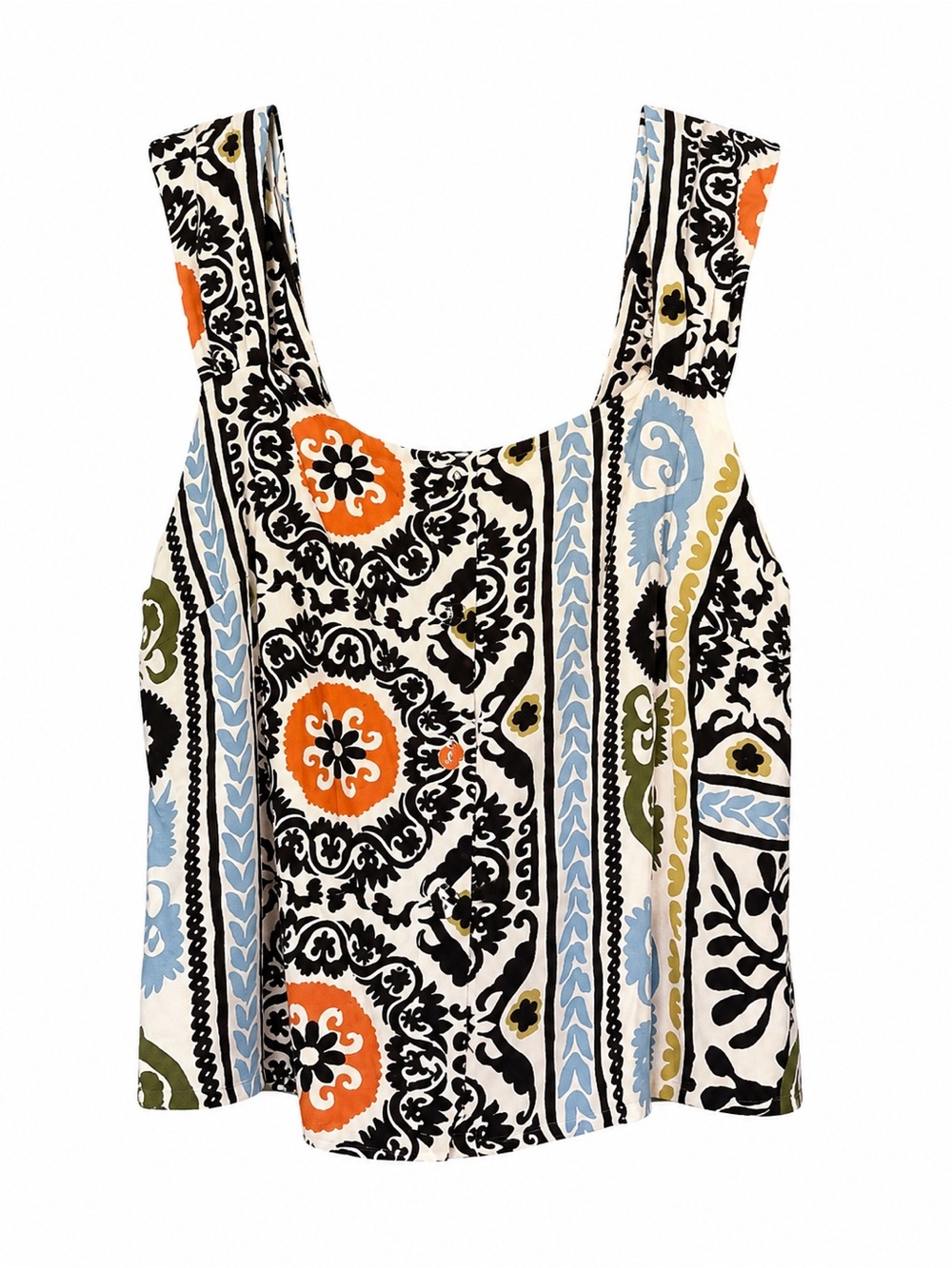 Lost + Wander Oracle Crop Top Black Multi Boho Medallion Print NWT Size L